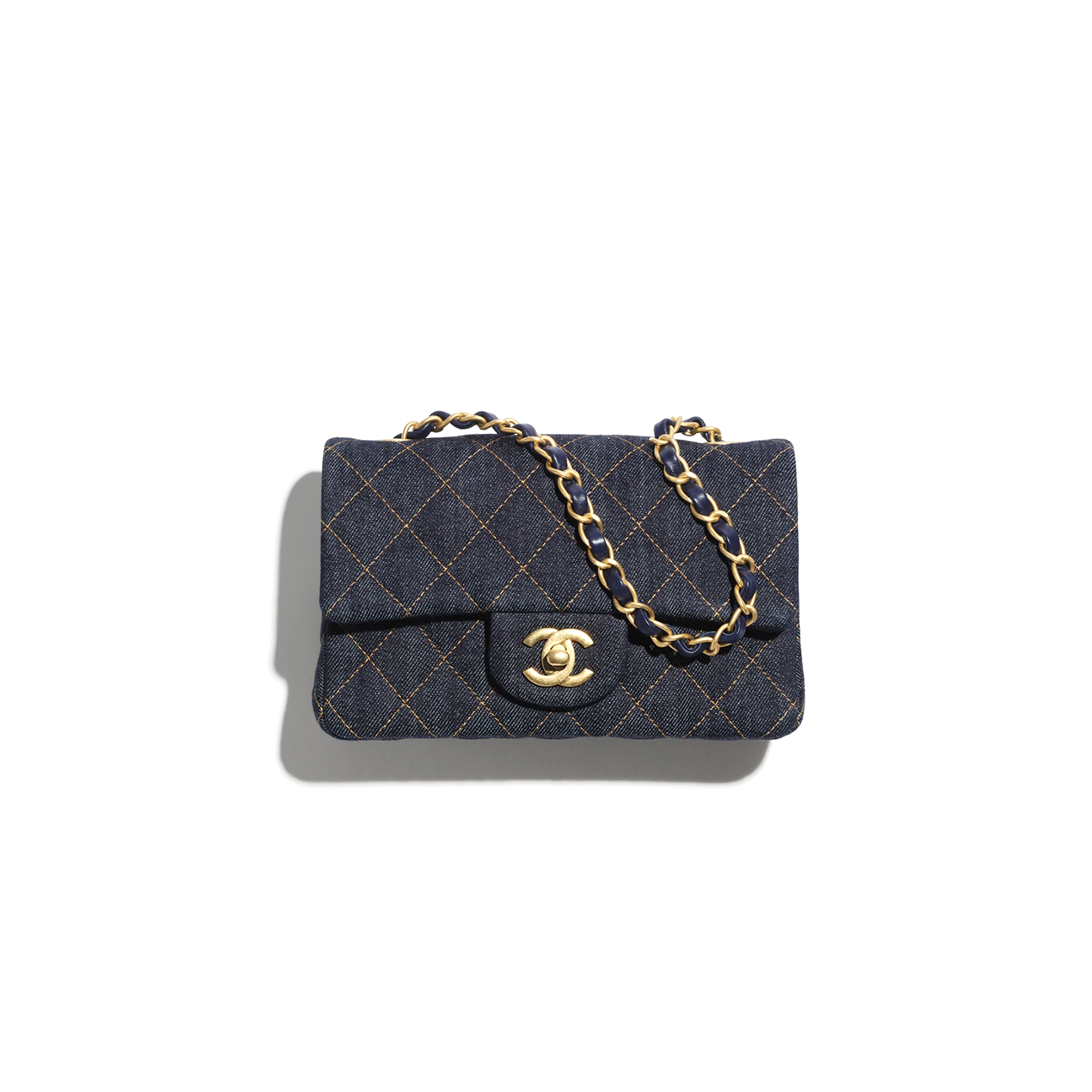 CHANEL MASTER 26P DENIM MINI CLASSIC FLAP BAG A69900 (20*14*8cm)